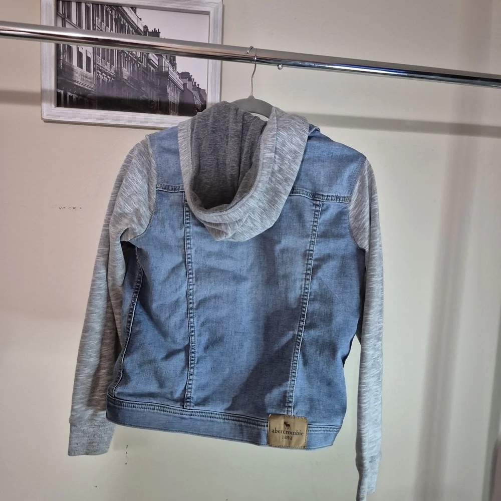 Abercrombie Kids Blue Denim Jacket with Gray Sleeves